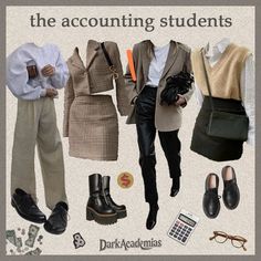 Account Student Aesthetic, Business Students Outfits, Journalist Outfits Women, Big 4 Accounting Firms Outfit, Accounting Degree Aesthetic, Accounting Student Outfit, Accountant Aesthetic Outfit, Business Major Outfits