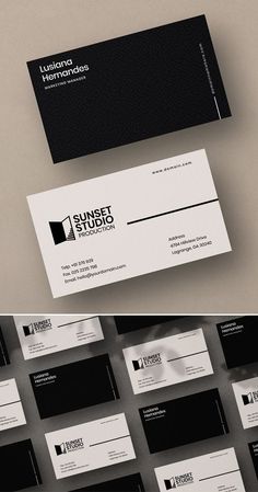 the business card is designed to look like it has been placed on top of each other