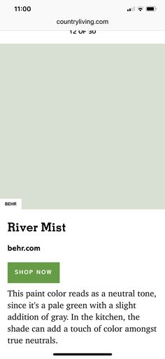 the river mist color is shown in green