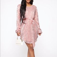 Beautiful Sequin Minidress Long Sleeve Sequin Dresses For Spring, Glamorous Long Sleeve Dress For Dress Down Occasions, Long Sleeve Sequin Dress For Date Night In Spring, Glamorous Mini Dress For Fall, Feminine Long Sleeve Dresses For Party Season, Long Sleeve Mini Dress For Brunch And Party Season, Long Sleeve Dress For Dress Down Party Season, Knee-length Dresses For Brunch And Party Season, Knee-length Dresses For Brunch Party Season