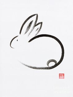 an ink drawing of a bird on a white paper with chinese writing in the background