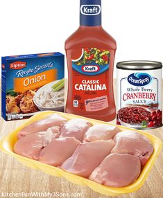 chicken, cranberry sauce, and other ingredients to make an easy dinner recipe