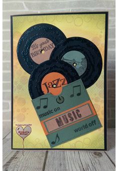 a close up of a card with music on it