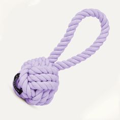 On a white background is a rope dog toy in a lavender shade. Dog Toys Cute, Dog Things Pet Products, Dog Toys For Big Dogs, Aesthetic Dog Toys, Cute Aesthetic Dog Toys, Purple Dog Accessories, Purple Dog Toys, Puppy Room