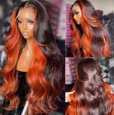 Ginger Lace Front Wigs, Frontal Wig Body Wave, Hairstyle Color, Hair Color Chocolate, Long Human Hair Wigs, Black Hair With Highlights, Short Human Hair Wigs, Human Hair Color