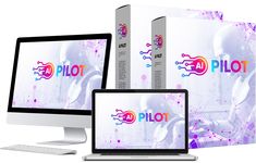 three computer monitors, one with the word pilot on it and two laptops next to each other