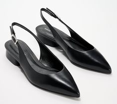 Work-from-home comfort combines with in-the-office style to create this leather slingback. Pair it with jeans for off-duty days or tailored trousers for professional panache. From Vince Camuto. Sleek Leather Slingback Pumps For Business, Black Leather Slingback Pumps For Work, Classic Leather Slingback Pumps For Business, Classic Workwear Slingback Pumps With Removable Insole, Classic Slingback Pumps For Workwear With Removable Insole, Spring Leather Slingback Pumps For Work, Leather Slingback Pumps For Spring Workwear, Spring Modern Slingback Pumps For Workwear, Modern Spring Slingback Pumps For Workwear