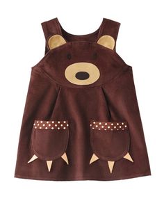 Brown Bear Girls Dress Baby Mode, Bear Girl, Wild Things, Dresses Kids Girl, Little Dresses, Sewing For Kids, Everyday Dresses, Baby Sewing, Baby Outfits