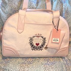 Juicy Couture Daydreamer Bag, Pink And Brown Juicy Couture Bag, Juicy Couture Bags Vintage, Vintage Juicy Couture Bags, Juicy Couture Daydreamer Bag Pink, Pink Duffle Bag