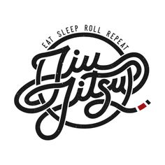 a black and white logo with the words eat, sleep, roll repeat on it