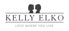 the logo for kelly elko's love where you live is shown in black and white