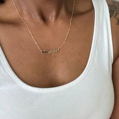 Tiny Honey Bee Necklace Gold Initial Charm Necklace - Etsy Everyday Gold Charm Necklace With Custom Name, Delicate Gold Name Necklace For Mother's Day, Gold Clavicle Chain Name Necklace For Everyday, Cherry Hill, Necklace Initial, Bee Necklace, Mothers Necklace, Gold Initial, Necklace Personalized