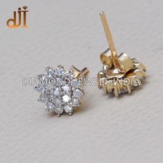 Solid 14k Gold Prong Set Natural H Color Si Purity Diamond Designer Floral Push Back Stud Earrings Unisex Jewelry EAMJ-1680 14k Gold Stud Earrings. Pave Diamond Studs.  Pave Diamond Jewelry. Push Back Studs. Unisex Earrings.  Mother's Day Gift For Mom.  10 MM Earrings Size.  Here Are Some Amazing Ways To Take Care Of Your Precious Diamond Jewelry. Always. * Apply lotion, cosmetics, hairspray, and perfume before dressing in jewelry. * When undressing, wipe each piece with a clean soft cloth to re Luxury 14k Gold Bridal Earrings For Anniversary, Luxury Cluster Earrings With Single Cut Diamonds For Anniversary, Classic Gold Cluster Earrings With Single Cut Diamonds, 14k Gold Cluster Diamond Earrings For Anniversary, Luxury Yellow Gold Cluster Earrings For Anniversary, Yellow Gold Cluster Diamond Earrings Fine Jewelry, Yellow Gold Cluster Diamond Earrings, Cluster Earrings In 14k White Gold, Cluster Yellow Gold Diamond Earrings For Anniversary