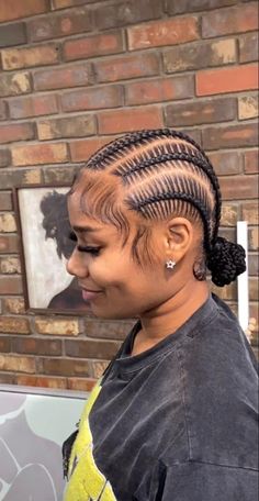 Stitched Braids With Bun, Straight Back Feed In Braids Natural Hair, Straight Back Bun Braids, Feed Ins To The Back With Bun, Straight Back Stitch Braids With Bun, Straight Backs In A Bun, Feed In With Bun, Straight Back Braids Into Bun, Straight Backs With Bun