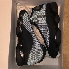 Never Worn And With The Box Size 7 1/2 Men Luxury Black Leather Basketball Shoes, Luxury Black Low-top Jordan Shoes, Luxury Black High-top Basketball Shoes, Black Leather Luxury Jordan Shoes, Luxury Black Leather Jordan Shoes, Air Jordan 13 Retro, Jordan 13 Retro, Shoes Air, Jordan 13