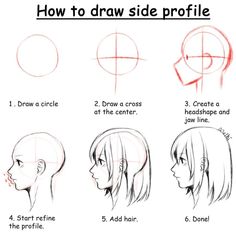 how to draw side profile with different angles and hairline for the face, head and shoulders