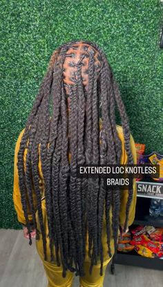 Dread Hairstyles With Weave, Loc Extensions Hairstyles, Island Twists Over Locs, Loc Down Styles, Knotless Braids On Locs, Weave Over Locs Protective Styles, Loc Plaits Styles, Unique Loc Styles Long