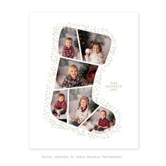 a three photo christmas card with the letter s