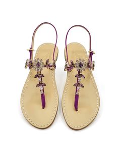 Marina Grande Purple Jewel Sandals in purple suede, natural leather sole, leather heel, jewel accessory with medium purple, light purple and natural crystal crystals. Accessory with Swarovski Crystals with guarantee certificate. Luxury Purple Open Toe Sandals, Luxury Purple Leather Sandals, Jewel Sandals, Jeweled Sandals, Purple Suede, Purple Light, Medium Purple, Luxury Shop, Online Bags