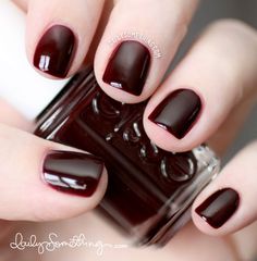 Essie Wicked. My absolute fave polish Wicked Nail Polish, Essie Wicked, Oxblood Nails, Natural Acrylic, Popular Nail Colors, Nagellack Trends, Fall Acrylic Nails, Essie Nail Polish