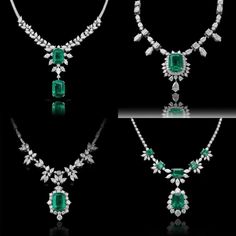 Create jewelry with midjourney！！！  Luxury emerald cut lab-grown emerald necklace！ Emerald Necklace, Emerald