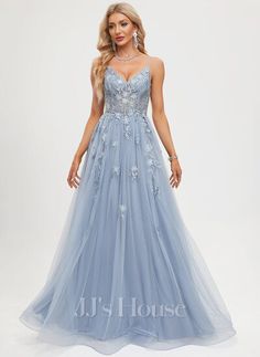 Lisa Height, Jjshouse Dresses, Fantasy Ball, Mexico Party, Grad Dresses Long, Tulle Prom Dresses, Light Blue Prom Dress, Backless Evening Dress, Modest Prom