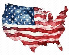 an american flag painted on the map of the united states