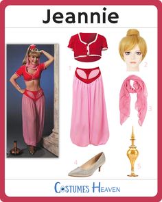 an image of a woman in pink outfit and accessories for halloween costume ideas on mannequins