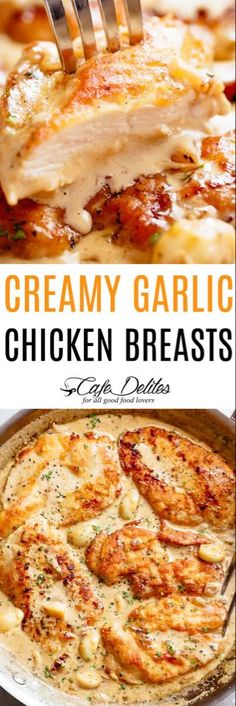 Creamy Garlic Chicken Breast, Garlic Chicken Breast Recipes, Pan Fried Chicken Breast, Chicken Receipes, Creamy Garlic Chicken, Cafe Delites, Pan Fried Chicken, Fried Chicken Breast, Breast Recipe