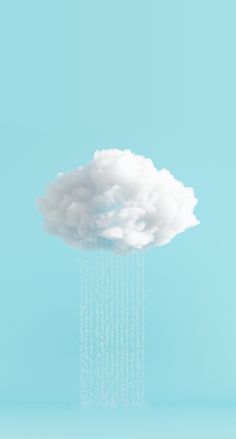 a cloud that is floating in the air with water coming from it's side