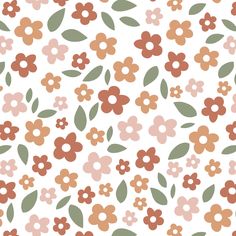 an abstract floral pattern with leaves and flowers