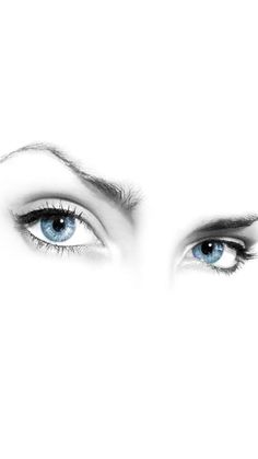 the eyes of a woman with long lashes are shown in this black and white photo