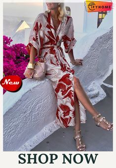 V Neck Ethnic Loose Vacation Dress Chic Summer Patterned Maxi Dress, Patterned Dresses With Kimono Sleeves For Summer, Patterned Dresses With Floral Print And Kimono Sleeves, Patterned Dress With Floral Print And Kimono Sleeves, Chic Printed Dresses With Kimono Sleeves, Chic Printed Dress With Kimono Sleeves, Casual Abstract Print Maxi Dress For Day Out, Casual Maxi Dress With Abstract Print For Day Out, Spring Red Maxi Dress With Abstract Print