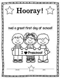 a coloring page with the words hooray and two children holding hands in front of them