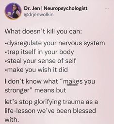 a text message from dr jen neurosyholologist about what it's really like