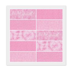 pink and white squares with different patterns on them