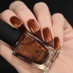 Ilnp Polish, Boutique Nails, Fav Products, Fall Nail Art Designs, Holographic Nail Polish, Fall Nail Art, Cabin Fever, Orange Nails