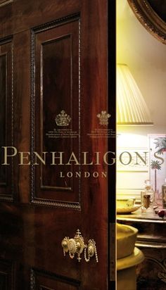 the front and back doors of penhallon london's private dining room, which is now on display