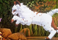 a paper cut out of a horse running in the grass next to rocks and plants