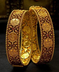 Lakshmi Bangles Gold, Daily Use Gold Bangles Indian, Gold Jewels Design, Gold Bride Jewelry