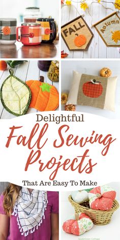 several different fall sewing projects that are easy to make