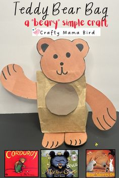 the teddy bear bag is made out of paper