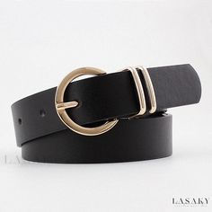 Lasaky - Chic Belted Pants Waistband with Round and Square Buckles Female Cowgirl, Cowgirl Belts, Leather Belt Buckle, Cloth Belt, Belted Pants, Cowgirl Western, Casual Belt, Faux Leather Belts, Fashion Belts