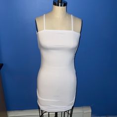 Nwot Cute Little White Summer Dress Xs White Mini Dress With Built-in Bra For Spring, Casual White Mini Dress With Built-in Bra, White Casual Mini Dress With Built-in Bra, White Mini Dress With Spaghetti Straps And Built-in Bra, White Stretch Mini Dress With Built-in Bra, Chic White Bodycon Dress With Built-in Bra, White Dress With Built-in Bra For Night Out, White Dresses With Built-in Bra For Night Out, Chic White Mini Dress With Built-in Bra