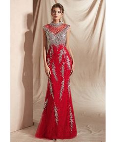 Buy Modest Red Long Mermaid Party Dress with Sparkly Silver Sequin  at wholesale price online. Free shipping and pro custom service since 2009. Prom Dresses Mermaid Red, Prom Dresses Long Fitted, Red Prom Dress Long, Silver Bridesmaid Dresses, Sparkly Prom Dress, Silver Bridesmaid, Red Mermaid, Lace Prom Dress, Lace Mermaid