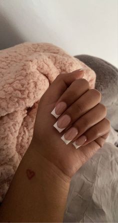 French tip French Acrylics Square, Short Taper Square Acrylic Nails, Shorties French Nails, Tapered Square Nails Short French Tip, French Tip Square Acrylic Nails Short, Cute French Tip Acrylics, Acrylic Nails Ideas Short French Tip, French Too Short Nails, Taper Square French Tip