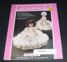 a crochet pattern for a doll in a dress and bonnet from the book cinderella