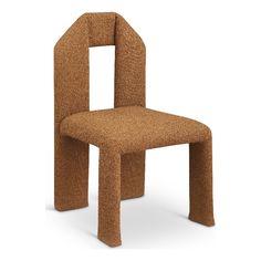 the chair is made out of cardboard and has a square shaped seat on one side