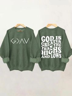 God Is Greater Than The Highs And Lows Sweatshirt,Back Front Desıgn,Christian Sweatshirt,Religious Sweatshirt,Faith Sweatshirt,Jesus Shirt We design trendy sweatshirts that you can use in every important day of your life. We produce beautiful and quality designs that can be used in all kinds of activities that you will do with your family or friends. These designs will offer you and your environment a unique complement. We are very excited to bring you our high quality and soft, trendy sweatshir Faith Sweatshirt, Church Gifts, Single Shirt, Jesus Shirt, Religious Shirt, Christian Sweatshirt, Jesus Shirts, Greater Than, Christian Shirts