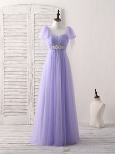 Dresses For Prom Purple, Lavender Prom Dress Long Simple, Purple Princess Dress With Sweetheart Neckline, Short Sleeve Tulle Gown For Banquet, Purple Tulle Bridesmaid Evening Dress, Purple Short Sleeve Wedding Dress, Princess Style Bridesmaid Dress With Sweetheart Neckline, Short Sleeve Tulle Bridesmaid Dresses, Purple Bridesmaid Gown With Sweetheart Neckline